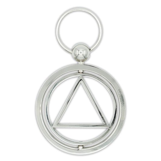 Silver AA Symbol Spinner Keychain