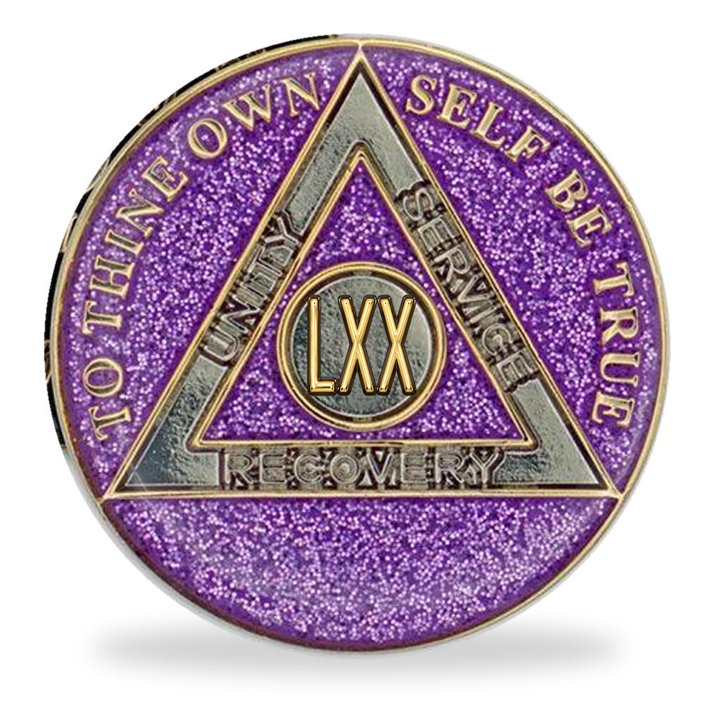 Purple Glitter Triplate AA Chips