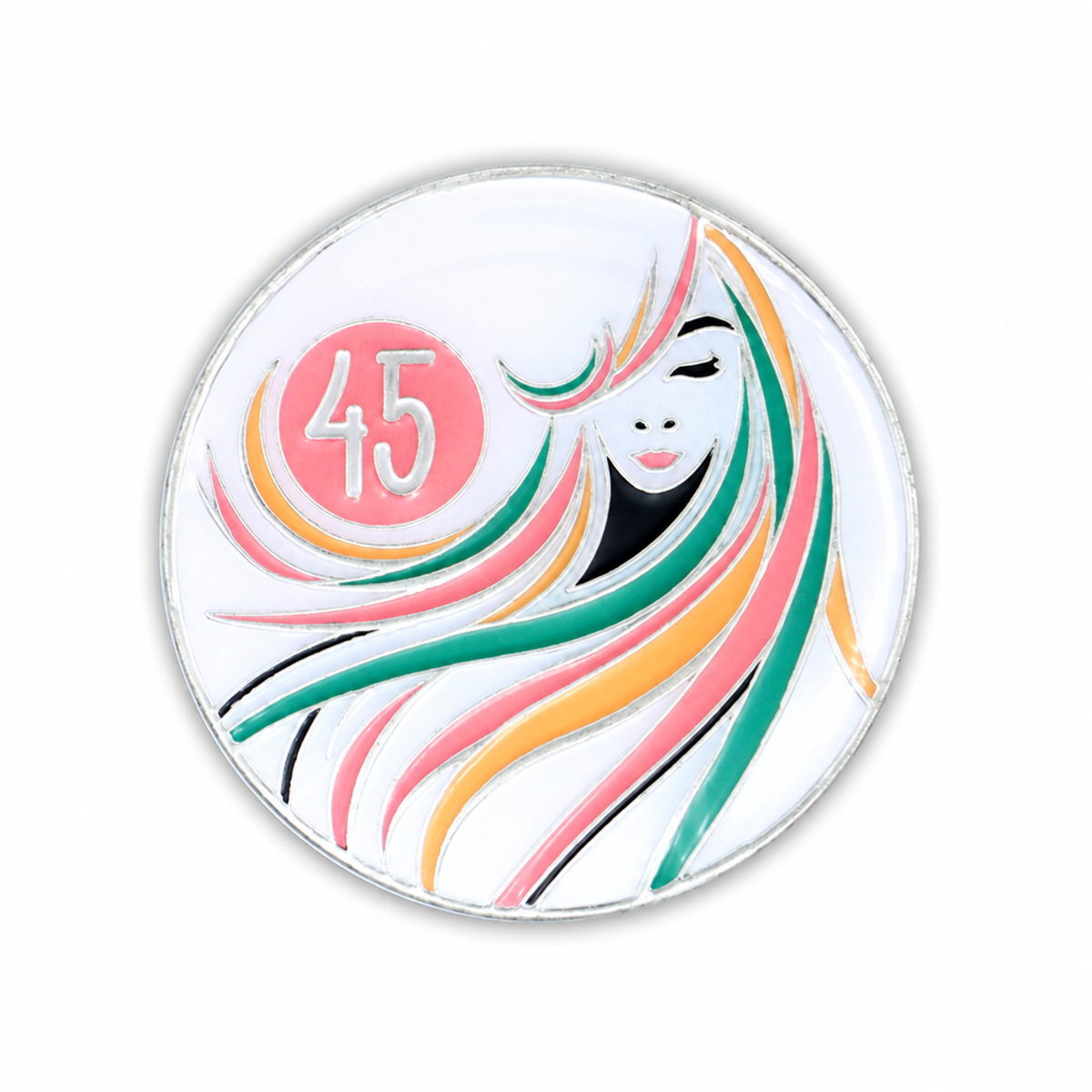 Sober Woman Glow-in-the-Dark AA Coin — 45 Years, corrected front