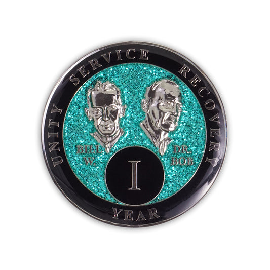 Aqua Glitter Founders Triplate AA Chips