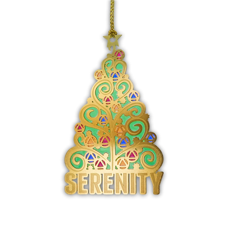 Stained Glass Serenity Tree Christmas Ornament