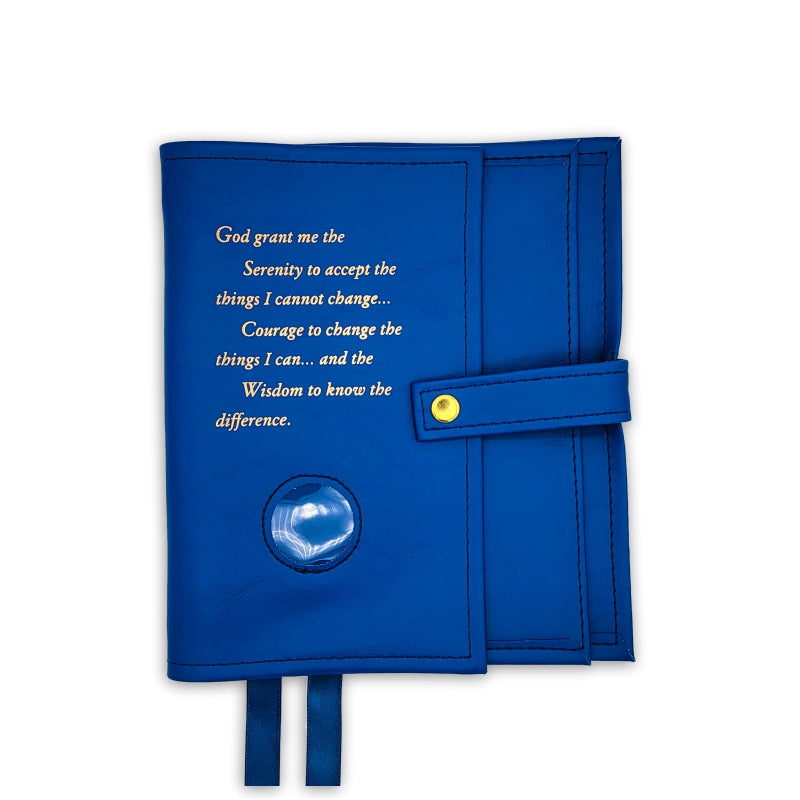 Double Big Book Cover W/Serenity Prayer and Coin Holder