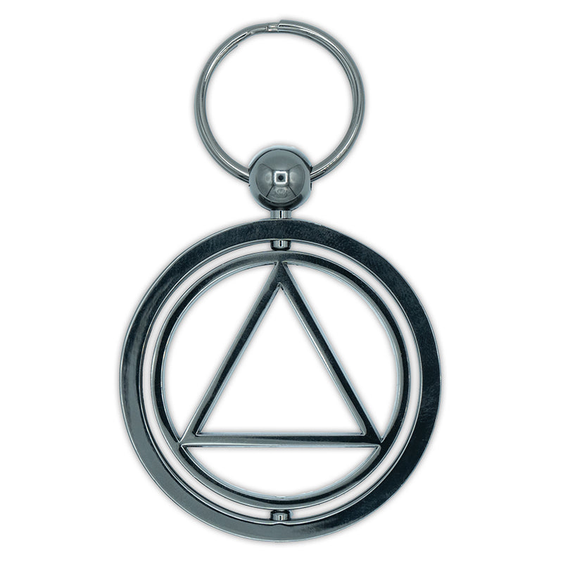 Gunmetal AA Symbol Spinner Keychain
