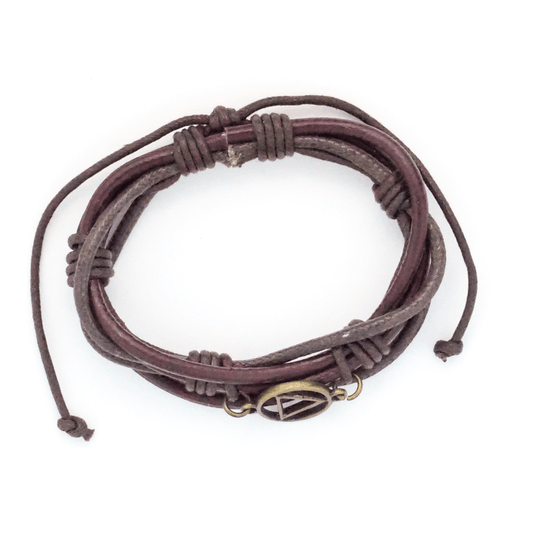 Brown Leather Adjustable AA Bracelet - The Token Shop