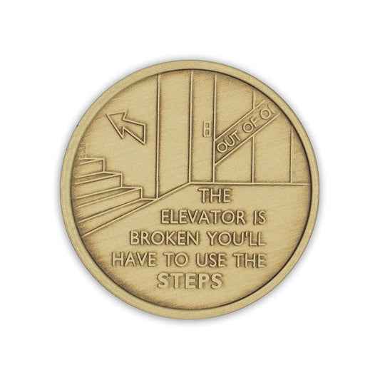 Elevator is Broken Wendells Bronze Affirmation Medallions - The Token Shop