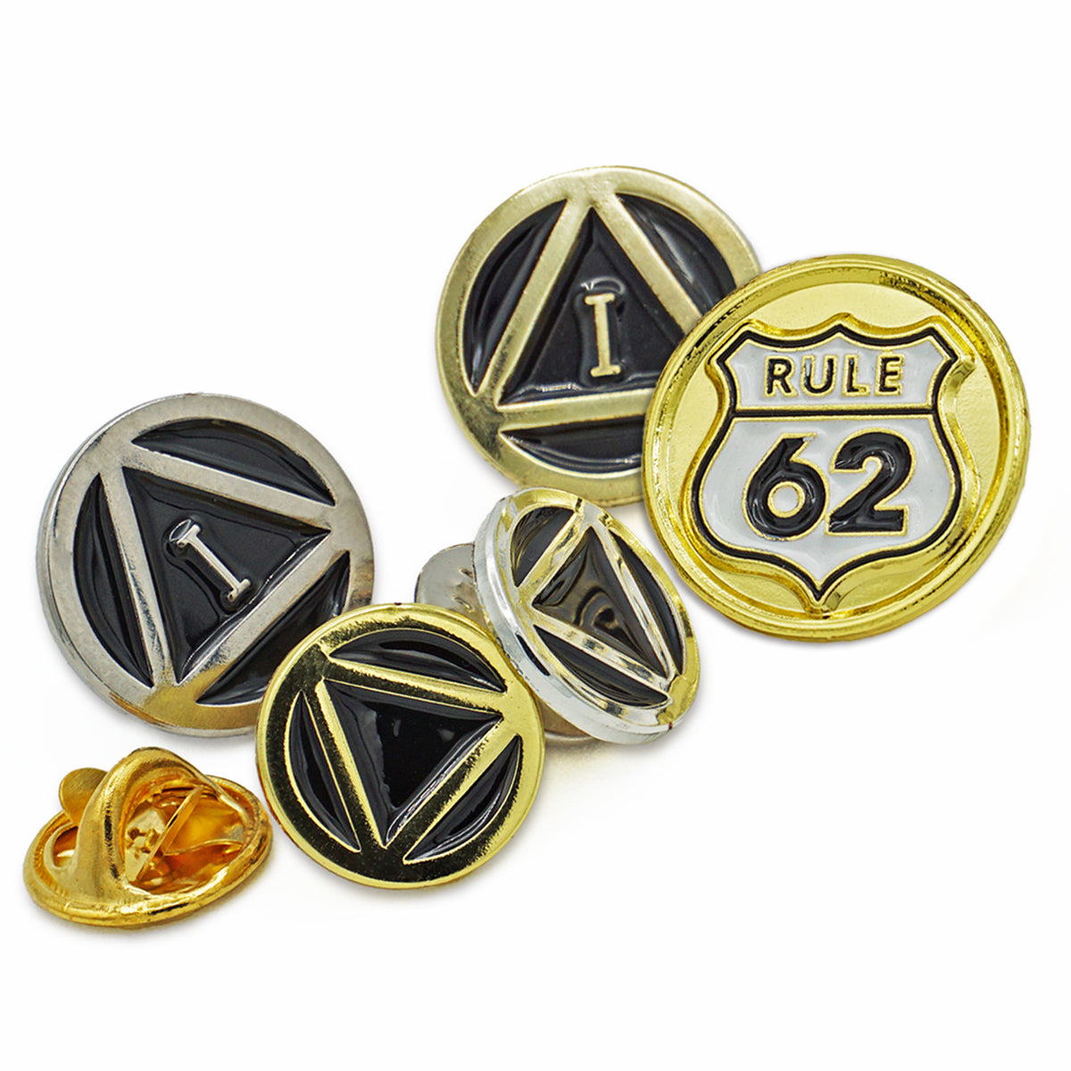 an assortment of AA pins