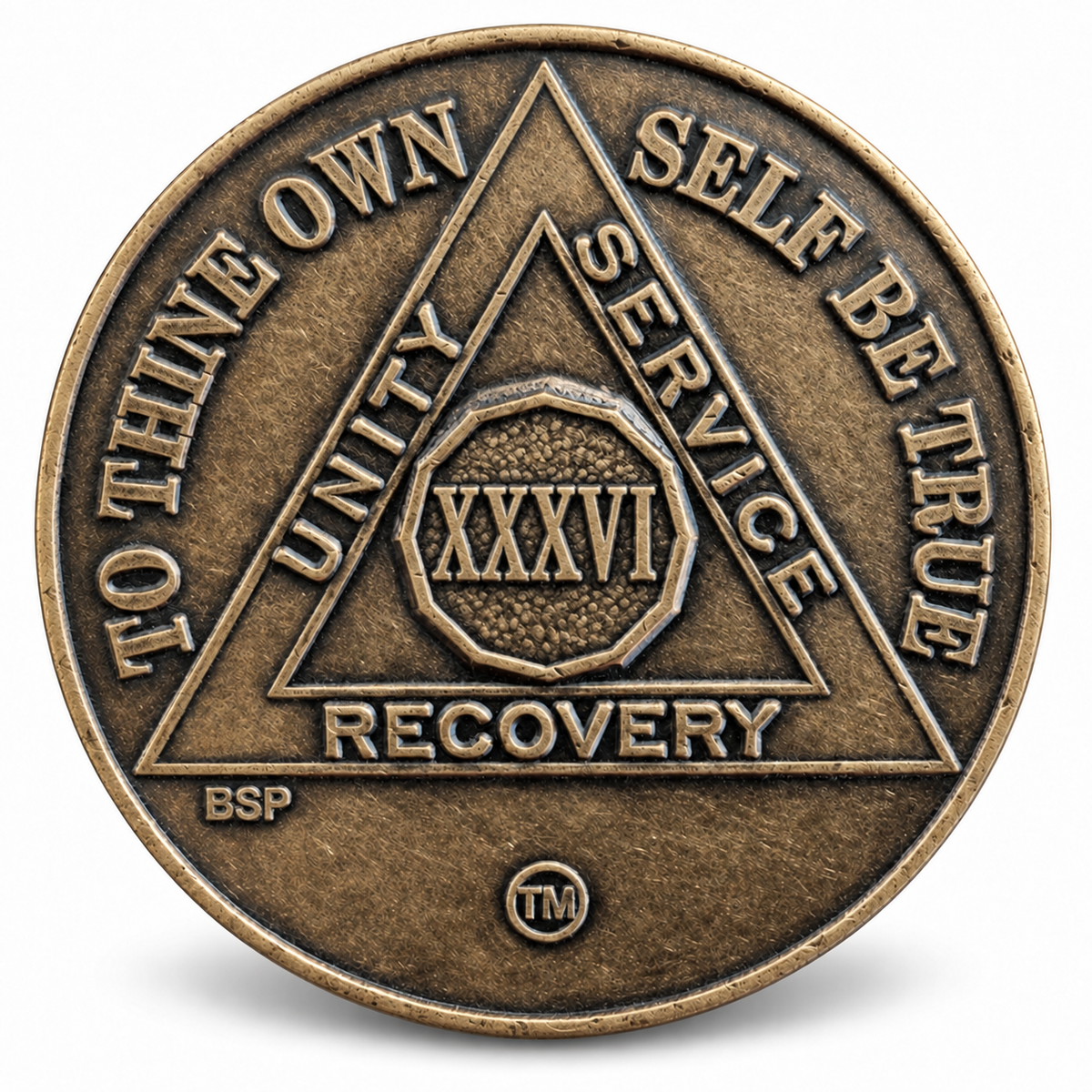 BSP Bronze AA Token — 36 Years — Front