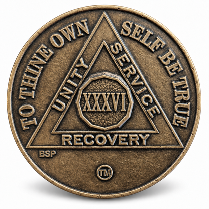 BSP Bronze AA Token — 36 Years — Front