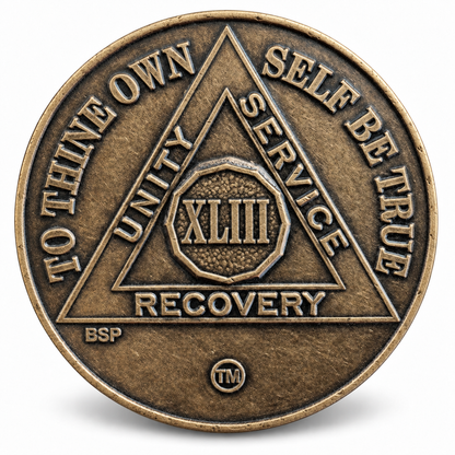 BSP Bronze AA Token — 43 Years — Front