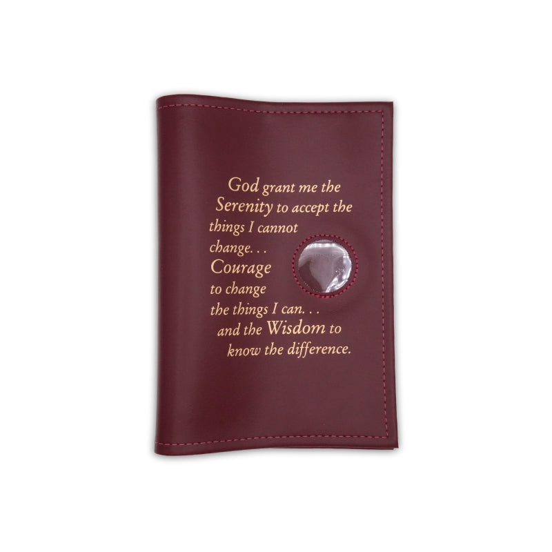 Single Big Book Cover W/Serenity Prayer and Coin Holder