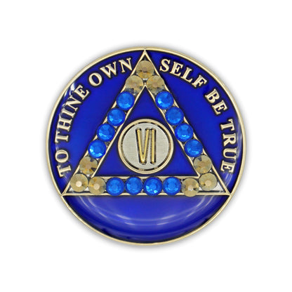 Crystallized Blue Triplate AA Chip - 6 Years