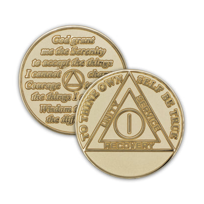 Gold Plated Precious Metal AA Anniversary Medallions
