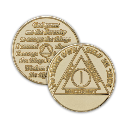 Gold Plated Precious Metal AA Anniversary Medallions