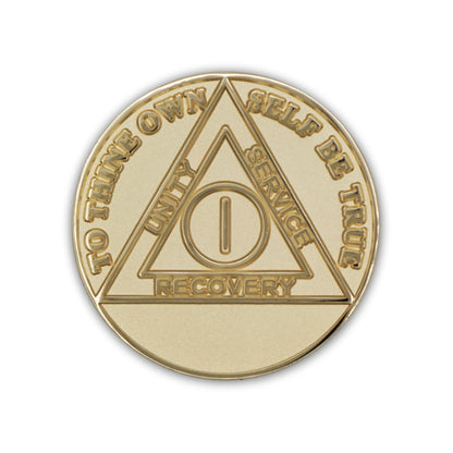 Gold Plated Precious Metal AA Anniversary Medallions