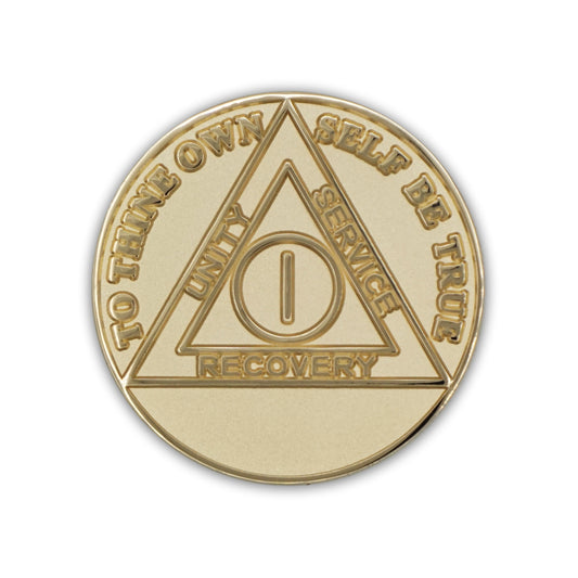 Gold Plated Precious Metal AA Anniversary Medallions