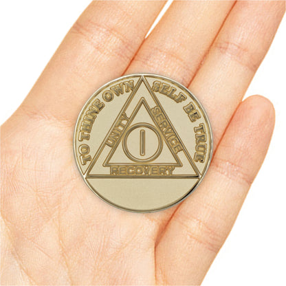 Gold Plated Precious Metal AA Anniversary Medallions