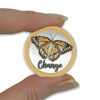 Orange Butterfly Affirmation Medallions
