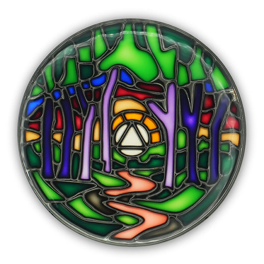 Winding Path of Recovery Forest | Stained Glass AA Coin