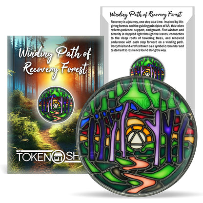 Winding Path of Recovery Forest | Stained Glass AA Coin