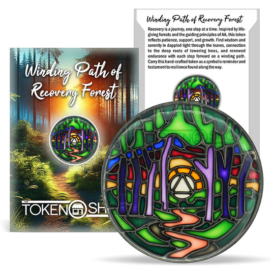 Winding Path of Recovery Forest | Stained Glass AA Coin
