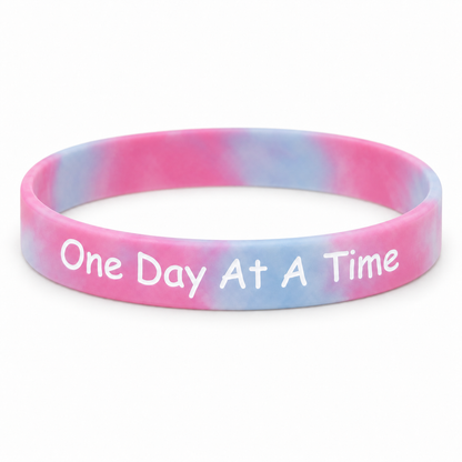 Debossed Wristbands  "One Day At A Time"