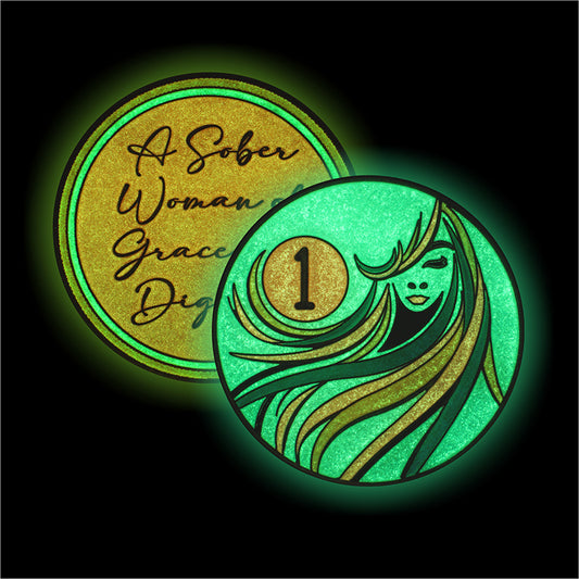 Sober Woman AA Coin | Glow in the Dark