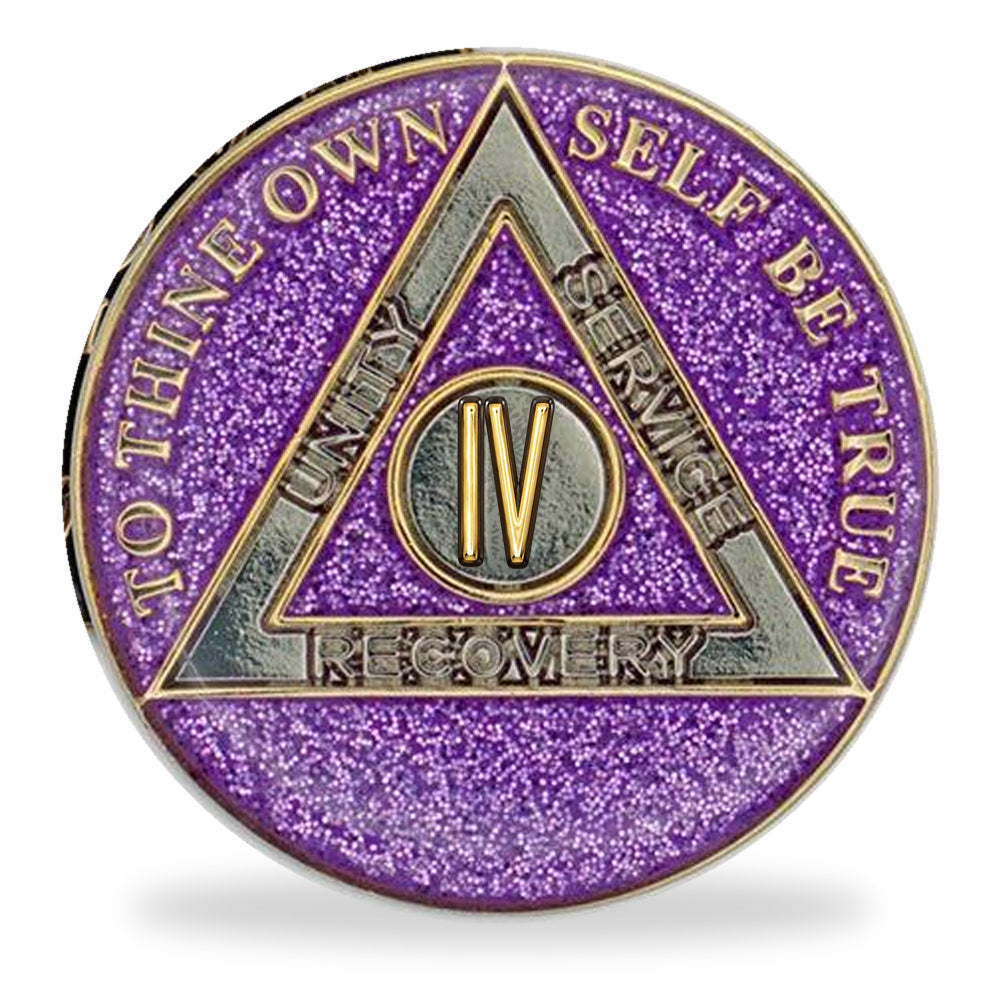 Purple Glitter Triplate AA Chips