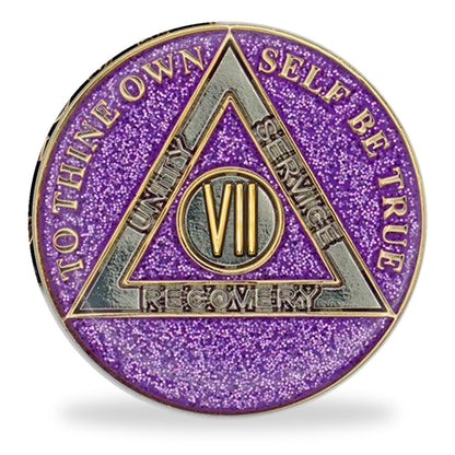 Purple Glitter Triplate AA Chips