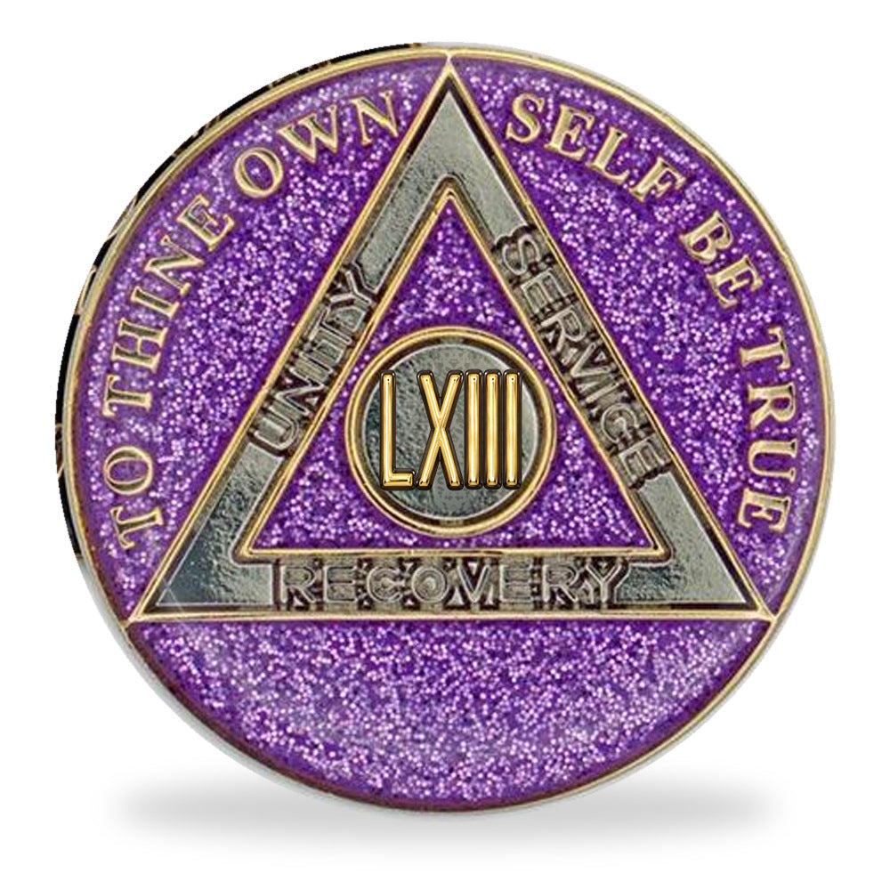 Purple Glitter Triplate AA Chips