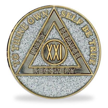 Silver Glitter Triplate AA Chips