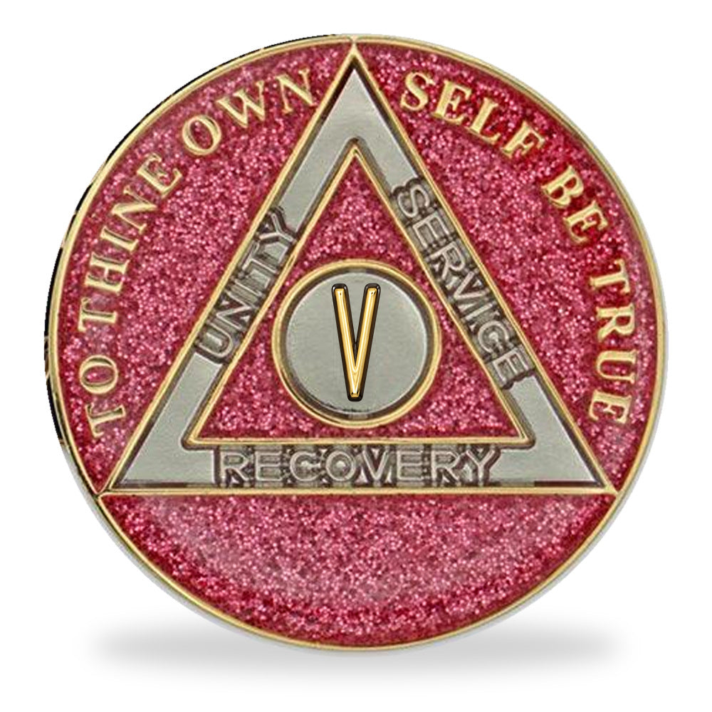 Pink Glitter Triplate AA Chips