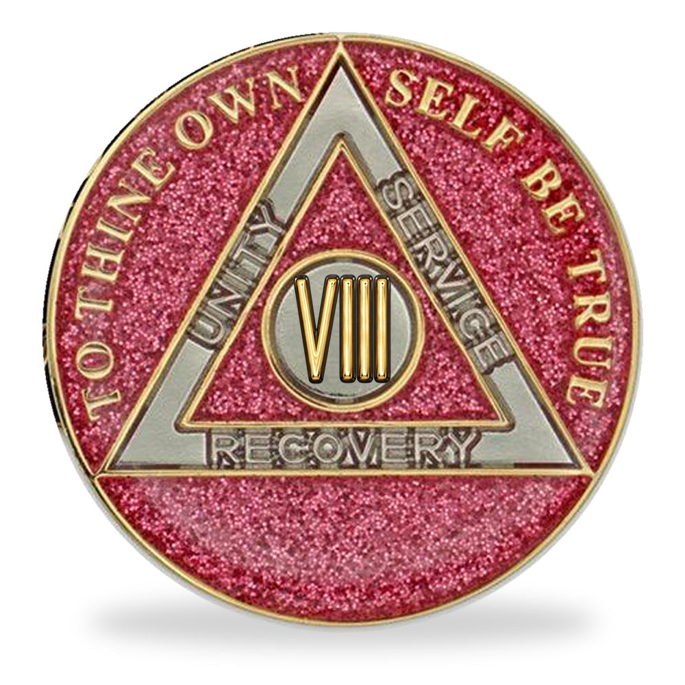 Pink Glitter Triplate AA Chips