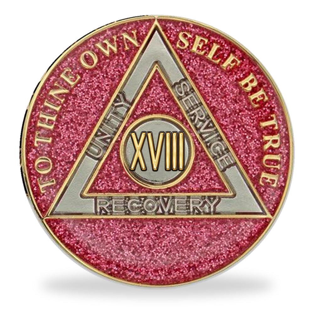 Pink Glitter Triplate AA Chips