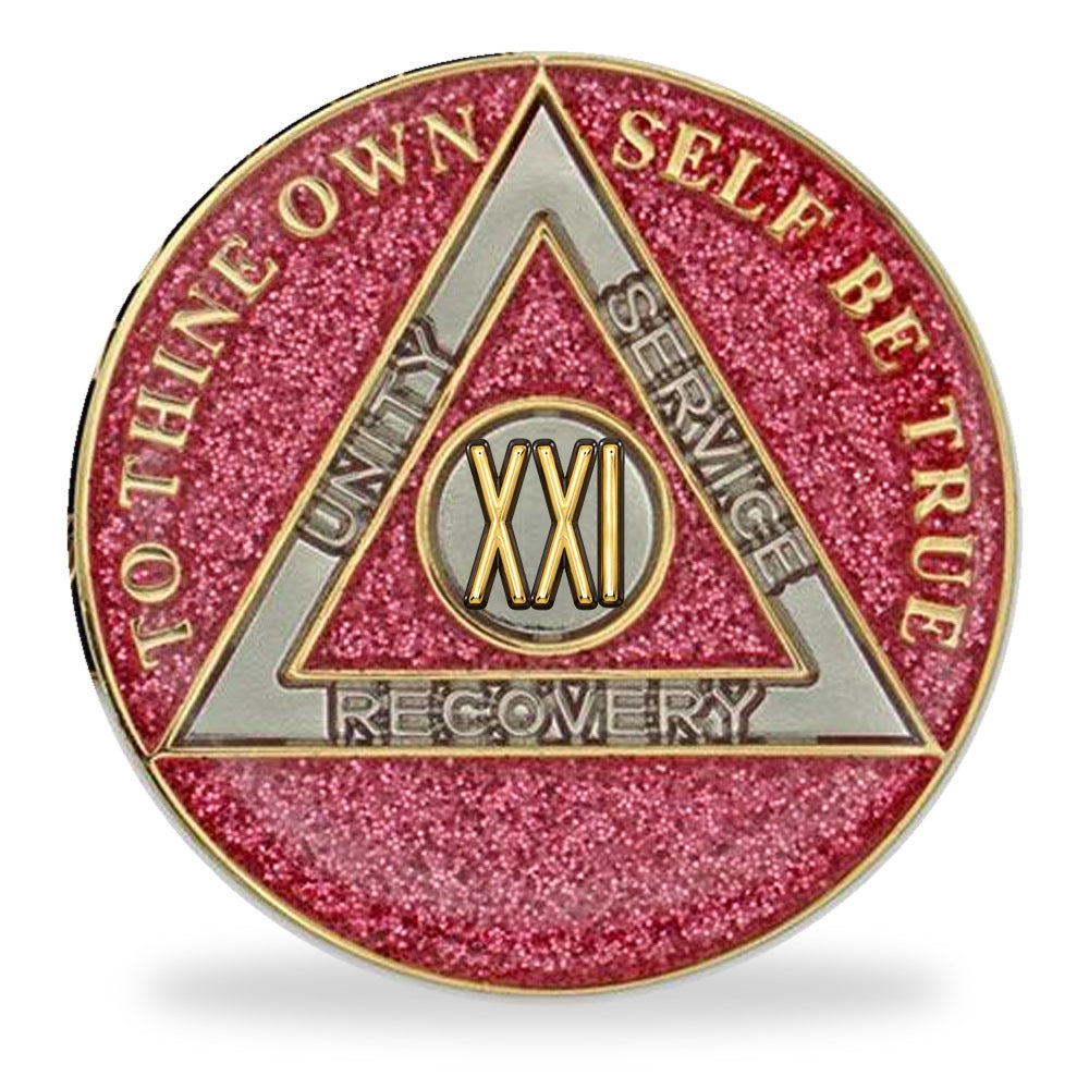 Pink Glitter Triplate AA Chips