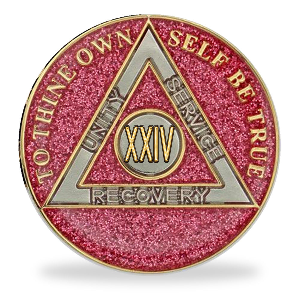 Pink Glitter Triplate AA Chips