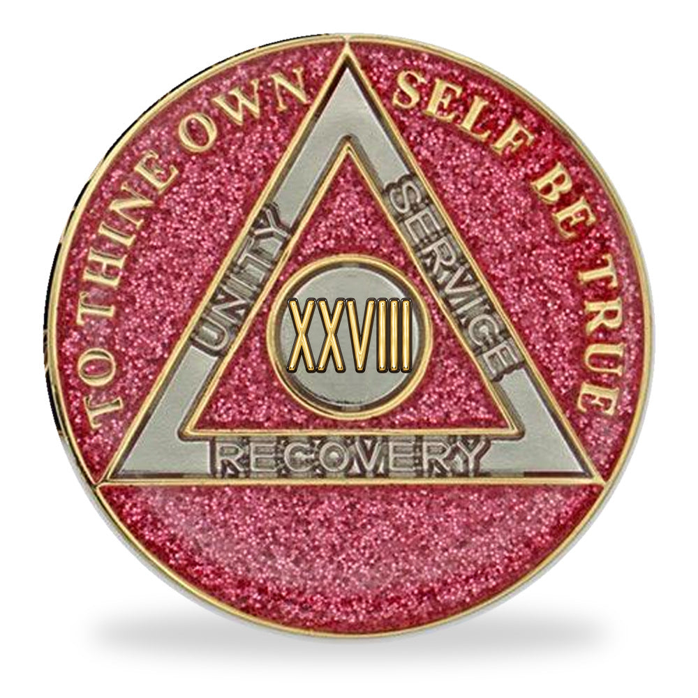 Pink Glitter Triplate AA Chips