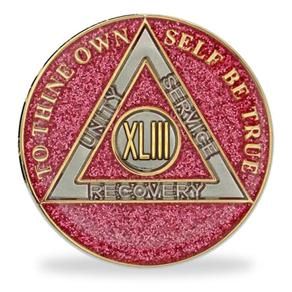 Pink Glitter Triplate AA Chips