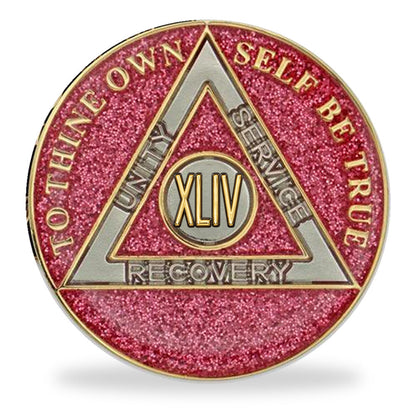 Pink Glitter Triplate AA Chips