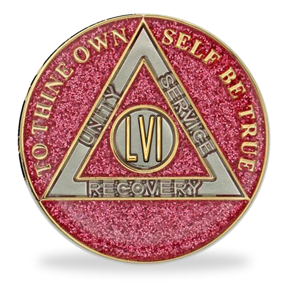 Pink Glitter Triplate AA Chips