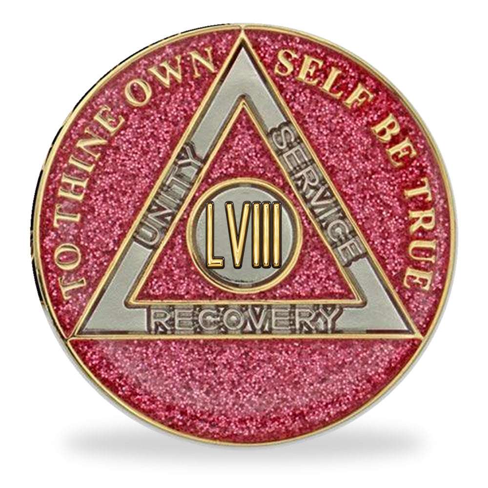 Pink Glitter Triplate AA Chips