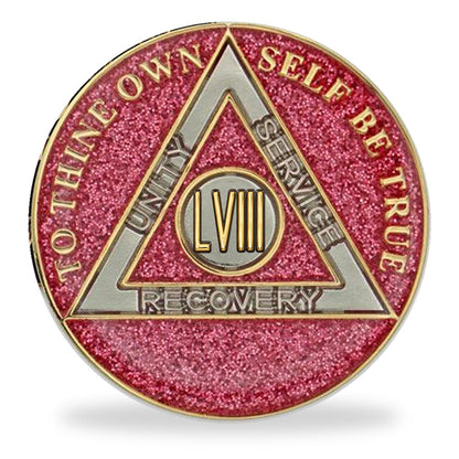 Pink Glitter Triplate AA Chips