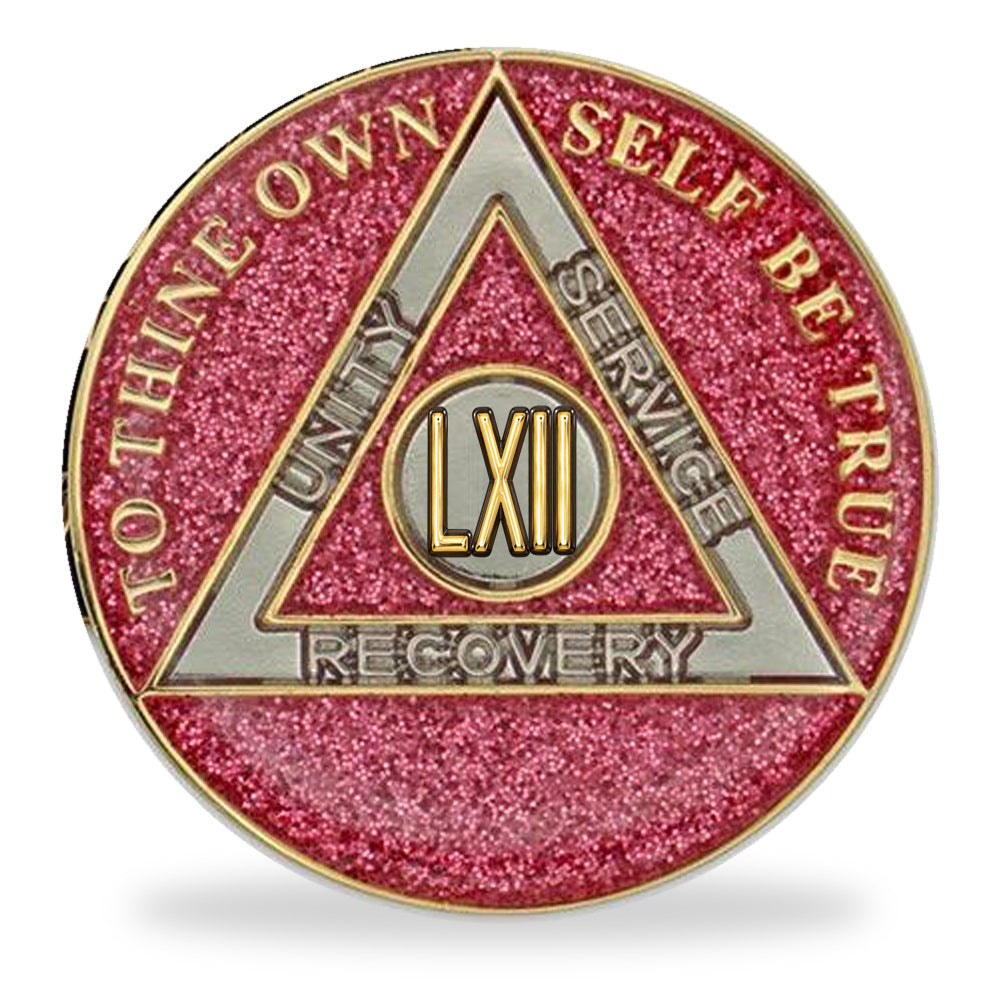 Pink Glitter Triplate AA Chips