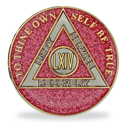 Pink Glitter Triplate AA Chips