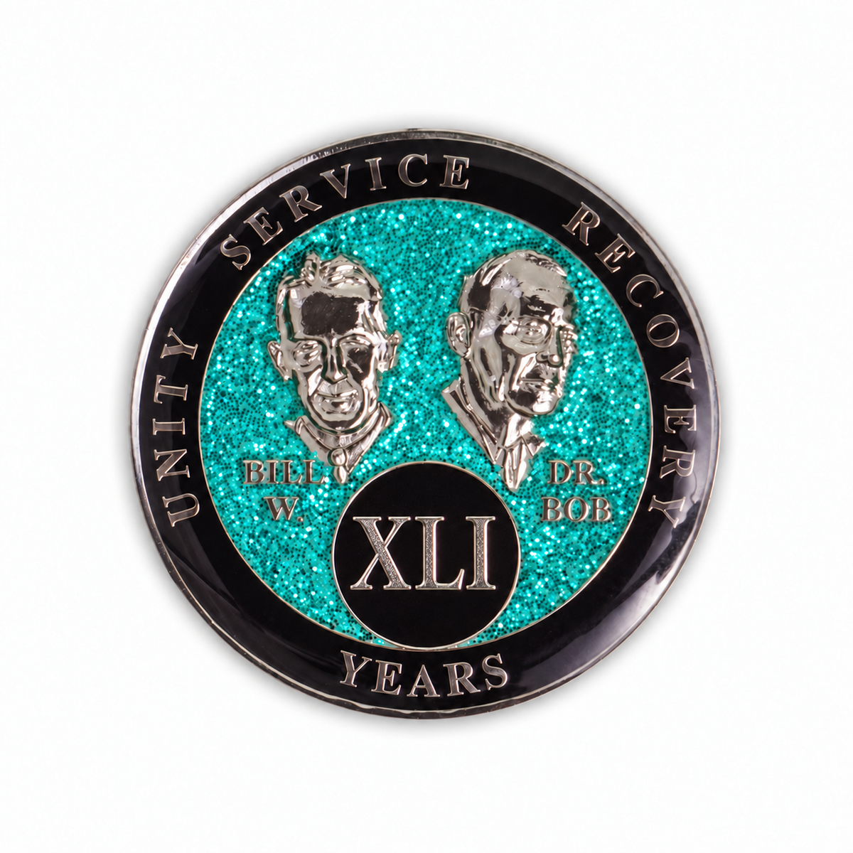 Aqua Glitter Founders Triplate AA Chips