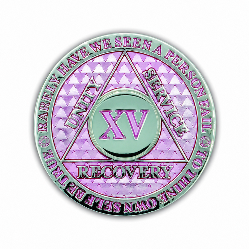 Pink Legacy Triplate AA Chip - 15 Years front