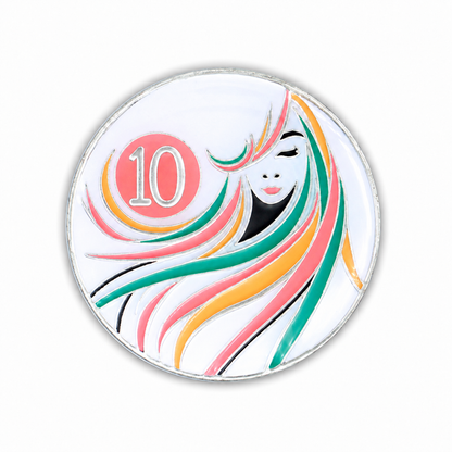 Sober Woman AA coin 10 years front