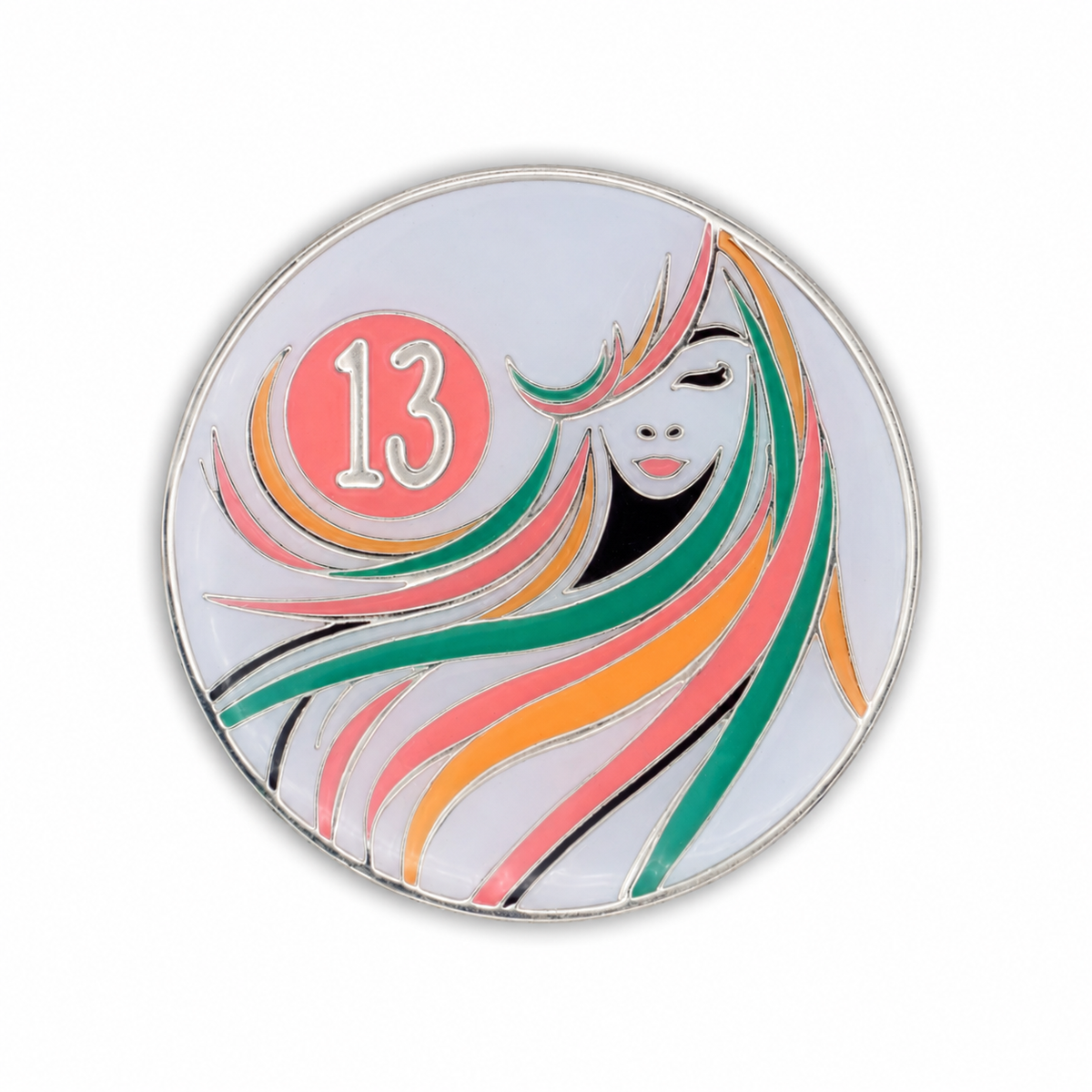 Sober Woman Glow-in-the-Dark AA Coin — 13 Years, corrected front