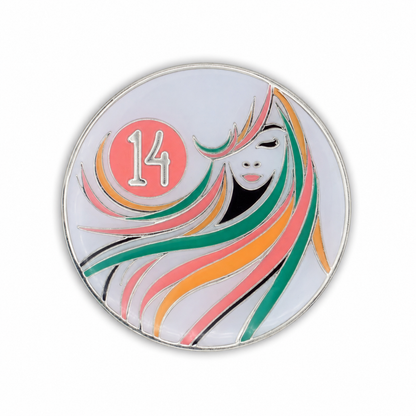 Sober Woman Glow-in-the-Dark AA Coin — 14 Years, corrected front