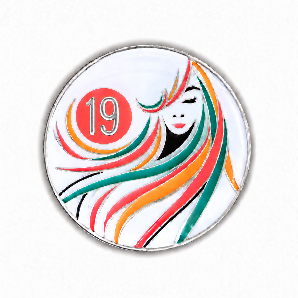 Sober Woman 19 Years recovery coin front