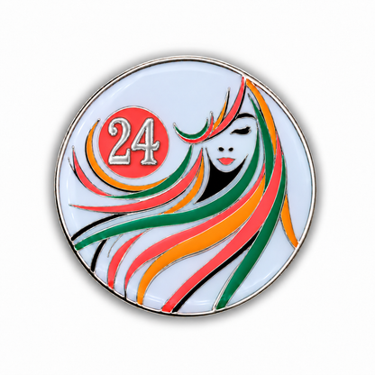 Sober Woman Glow-in-the-Dark AA Coin — 24 Years, corrected front